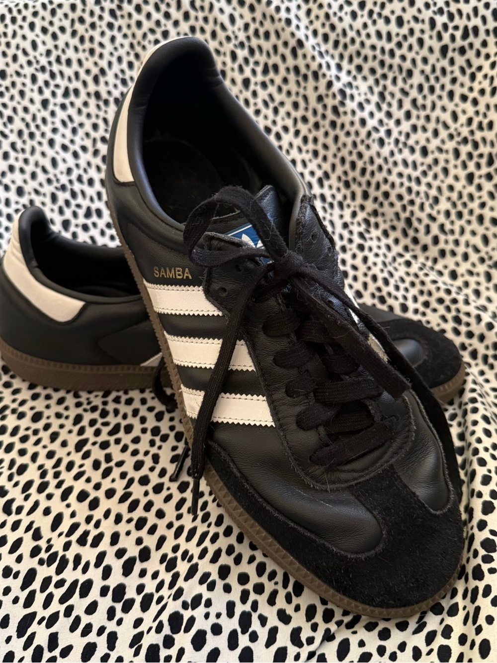 adidas Samba Black and White Leather Sneakers US size 9.5